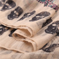Novo design tribal roxo prata branco marrom cinza marinha 65% poliéster 30% lenço de algodão mulheres imprimir crânio xale cachecol